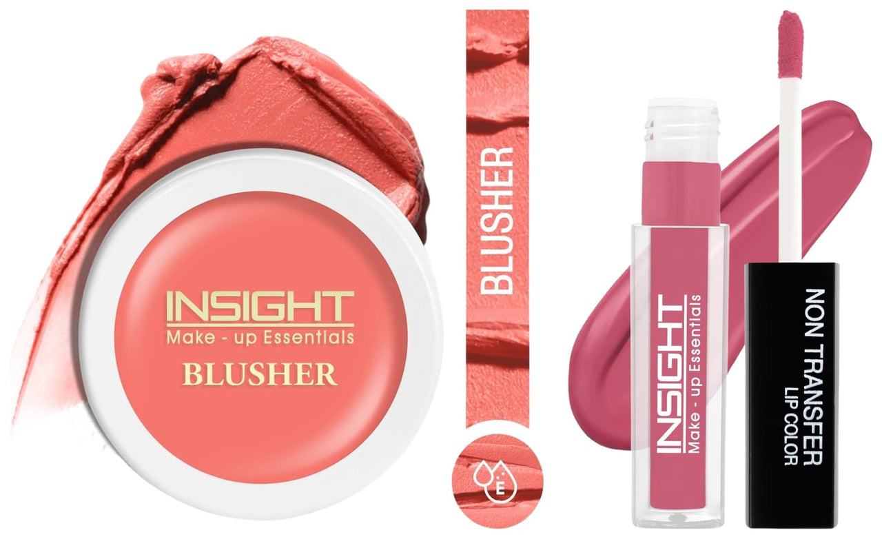Insight Cosmetics Insight Non Transfer Lip Color Matte Texture12Hrs WaterproofTrue ColorSmudge Proof Paraben Free 100% Veg, 4ml(LG40-04) Crème Blusher, Face Makeup, Soft Salmon, 3.5 gm(B-02=01)