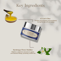 Ohria Ayurveda Shata Dhauta Ghrita Harshringar Ghee Cream |100 Times Washed Ghee Cream With Moon-Harvested Flowers| Hydration & Rejuvenation | Helps in Softens Skin & Anti-agening | Suits All Skin Types - 20g
