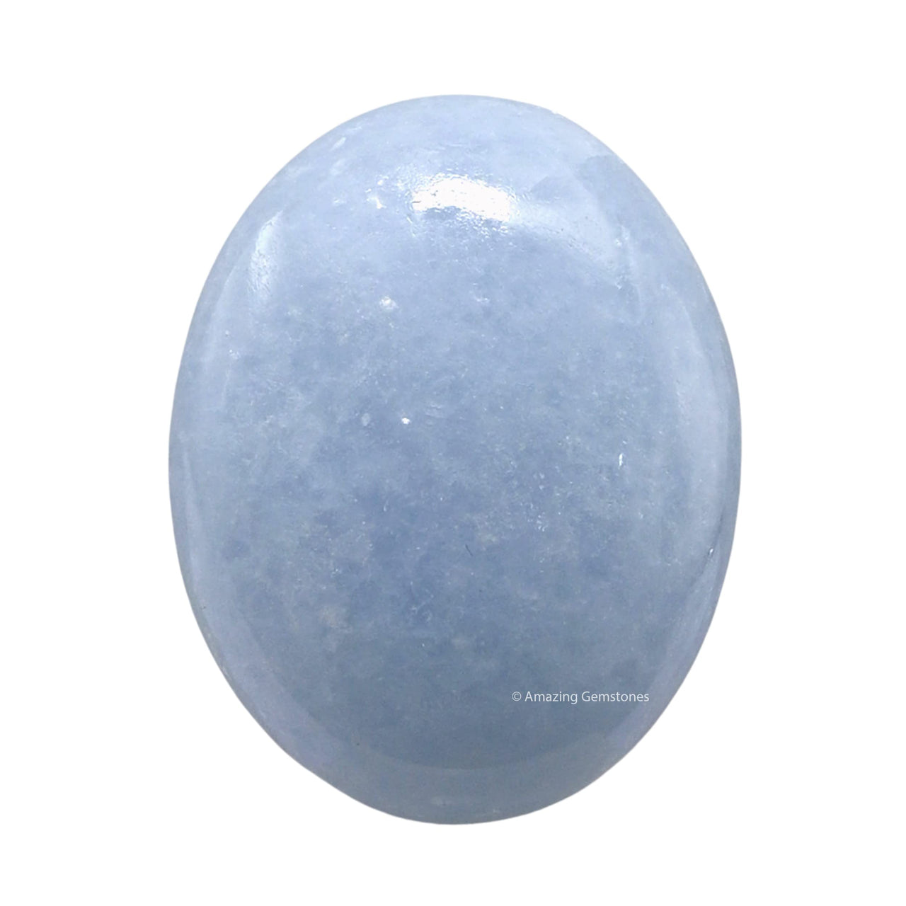Blue Calcite Celestite Palm Stone - Hot Massage Worry Stone for Natural Body Chakra Balancing, Reiki Healing and Crystal Grid Blue Celestite