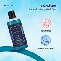 Elibliss Celebrity Brightening Glow Recharge | Feel Glamorous Deeply Nourishing Body Wash | pH 6 Balanced Formula | With Vitamin C, Niacinamide, Ceramides & Hyaluronic 300ml Each