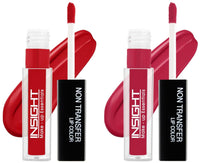 INSIGHT Non Transfer Matte Lip Color, 4Ml (05 Cocoa Plum) & Matte Lip Color, 4Ml (02 Red Alert)