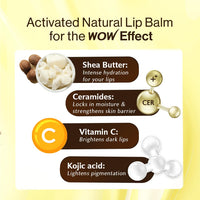 WOW Skin Science Shea Butter & Ceramides Repairing Lip Balm With Spf 50 Brightening Lip Balm For Pigmentation | With Vitamin C & Kojic Acid | 4G Brown