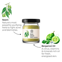 Brillare Rose Face Wash | Anti Ageing Skin | Sandalwood & Coconut Face Wash for Hydration| 15g & Brillare Neem Face Wash | for Acne & Pimples | with Bergamot for Clear Skin| 15g Combo