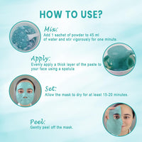 OCEGLOW-Powerful Marine Extracts Lavender Brightening Peel-Off Powdered Mask | Pack Of 7 Individual Sachets | Fights Acne, Controls Oil, Deep Cleanses, Soothes & Rejuvenates Skin | For Radiant Glow