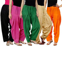 Pistaa's  Women's  Regular Fit Patiala Bottom (Multicolor, Free Size, Pack of 5)