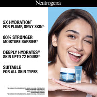 Neutrogena Hydro Boost Hyaluronic Acid Face Moisturizer 15ml | 24 hours long lasting Hydration | Oil free non sticky light water gel fast absorbing| Daily use | All Skin Types | For Men & Women 15g