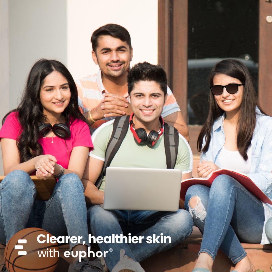 Euphor Teens | Daily Light-weight Moisturizer- Blue Light Defence | Protects, Nourishes and Hydrates | Niacinamide, Vitamin F, Carrot Root Extract | All Skin Types | PEG-free, No Parabens and Sulphates | 50g | For Women and Men