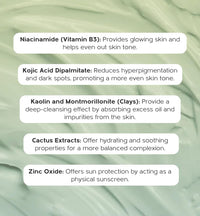 Evermore Mexican Cactus De-Tan Face Mask for Glowing Skin | Kaolin Clay, Kojic Acid, Niacinamide | Removes Tan, Deep Cleanses Pores, Controls Oil, Hydrates & Soothes | For All Skin Types - 100g (Pack of 1)