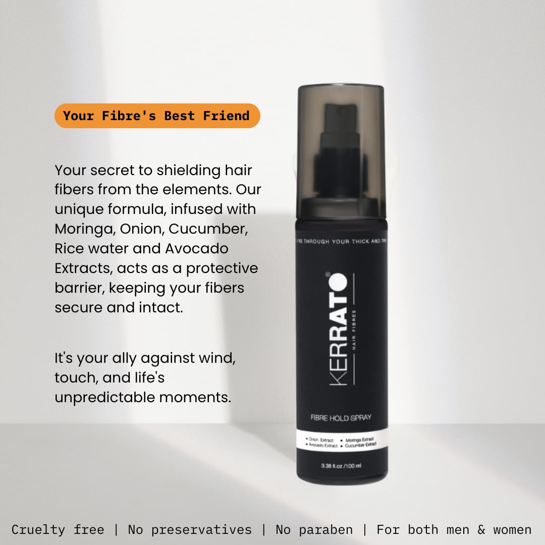KERRATO HAIR FIBRES Unisex Water Resistant Locking Spray for All Hair Building Fibers (100ml) | Strong Hold All Day | Fiber Holding Sray, Hair Spray Pack of 1