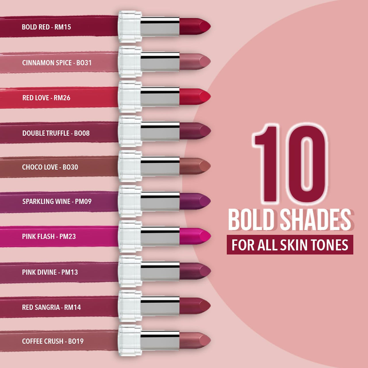 Blue Heaven Matte Love Mini Lipsticks, Pack of 30 | Hydrating & Moisturizing Mini Roll on Lipsticks, 13gm