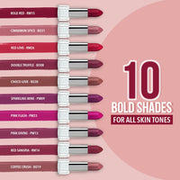 Blue Heaven Matte Love Mini Lipsticks pack of 10 | Long Lasting, Hydrating & Moisturizing Mini Roll on Lipsticks for Women | Soft-Matte Finish | 13g
