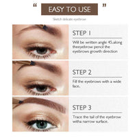 LUXENWELL Eyebrow Contouring Pen, Waterproof Microblading Eyebrow Pencil with 4-Prong Micro-Fork-Tip Applicator, Liquid Eyebrow Pencils for women Creates Natural Looking Brows Effortlessly (BROWN)