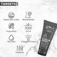 Globus Naturals Charcoal Men Face Wash & Facial Kit Combo, Anti Pollution Formula, For Normal to Oily Skin