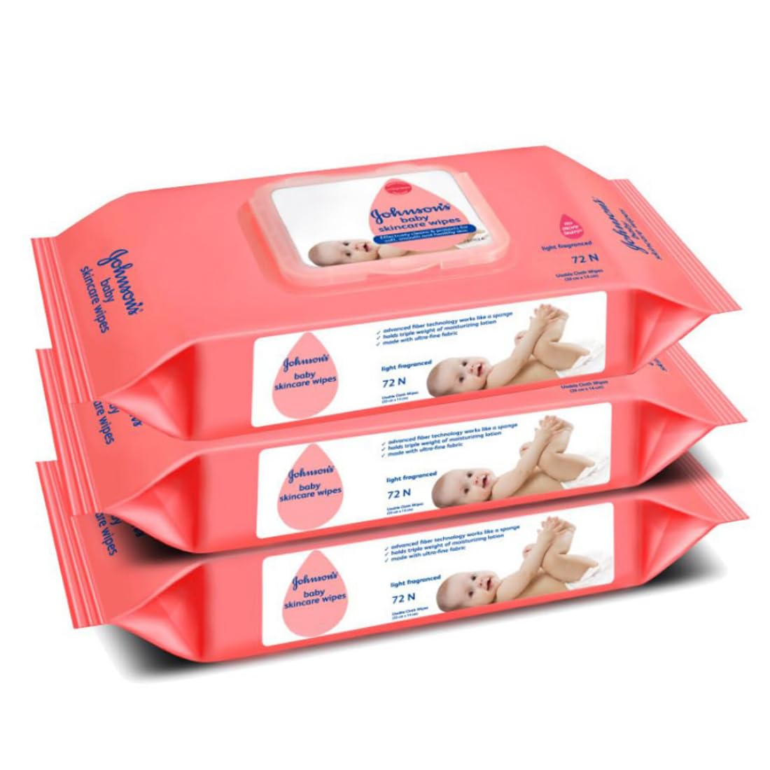 Johnson's Baby Wet Wipes | 216 Wipes | Alcohol & Soap Free | Prevents Rashes & Redness | with 3X Moisturising Lotion | As Mild as Pure Water | Enriched with Glycerin |