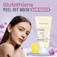 Glamveda Glutathione Peel-Off Mask with Vitamin C & Hyaluronic Acid for Skin Brightening Reduce Dark Spot & Pigmentation | Glow Booster,Tan Removal | Suits All Skin Types | Men & Women - 100g