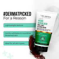 Dr. Sheth's Kesar & Kojic Acid Neck, Knee & Elbow Cream | Clinically Tested | Helps To Reduce Pigmentation | 10% AHAs+2% Kojic Acid+Urea | For Dark Neck, Ankles, Knuckles, Knees, Thighs & Elbows | 50g
