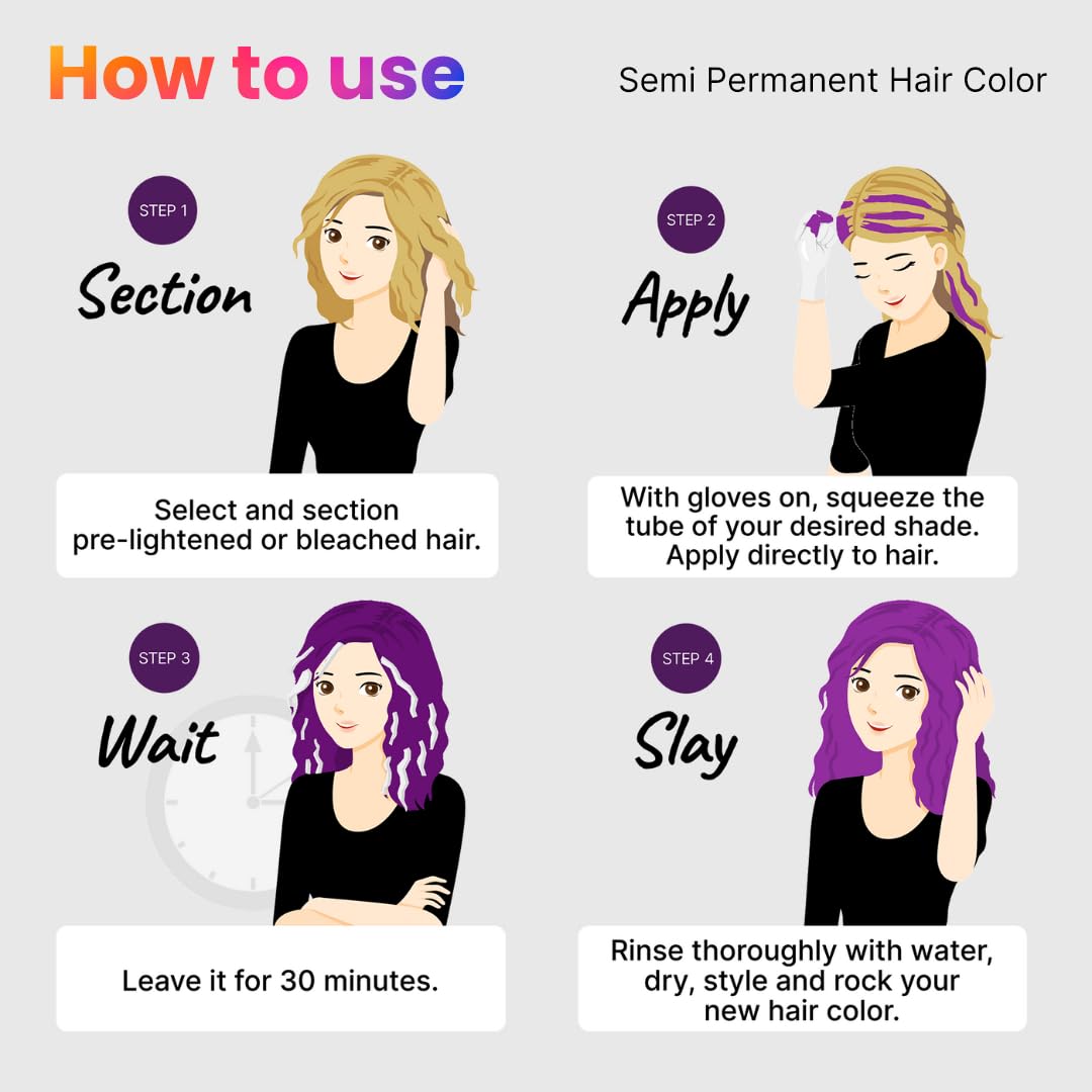2.Oh! Italian- Purple Hair Color For Women & Men | Ammonia-Free DIY Semi Permanent Hair Color | Enriched with Argan Oil | Lasts upto 12-15 Washes