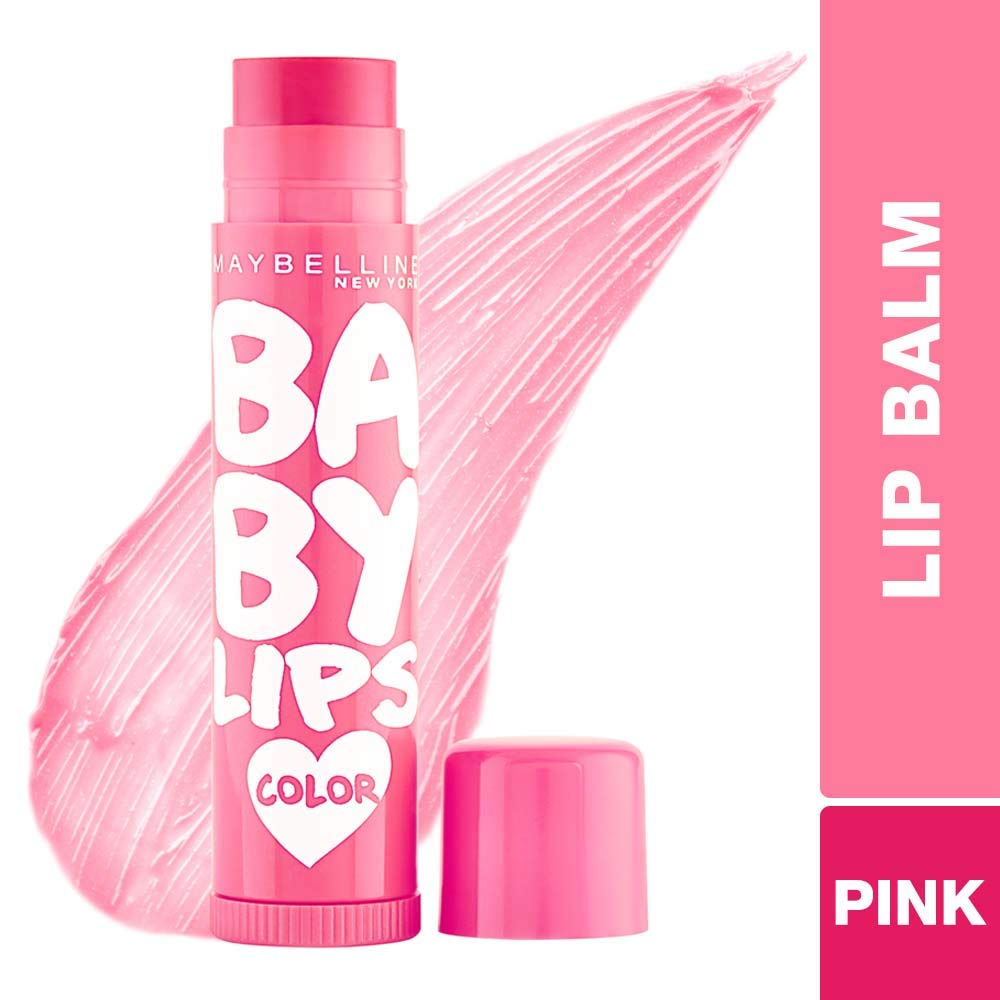 Maybelline New York Baby Lips Lip Balm, Pink Lolita, 4g and Maybelline New York Volume Express Colossal Masacara, Waterproof, Black, 10g