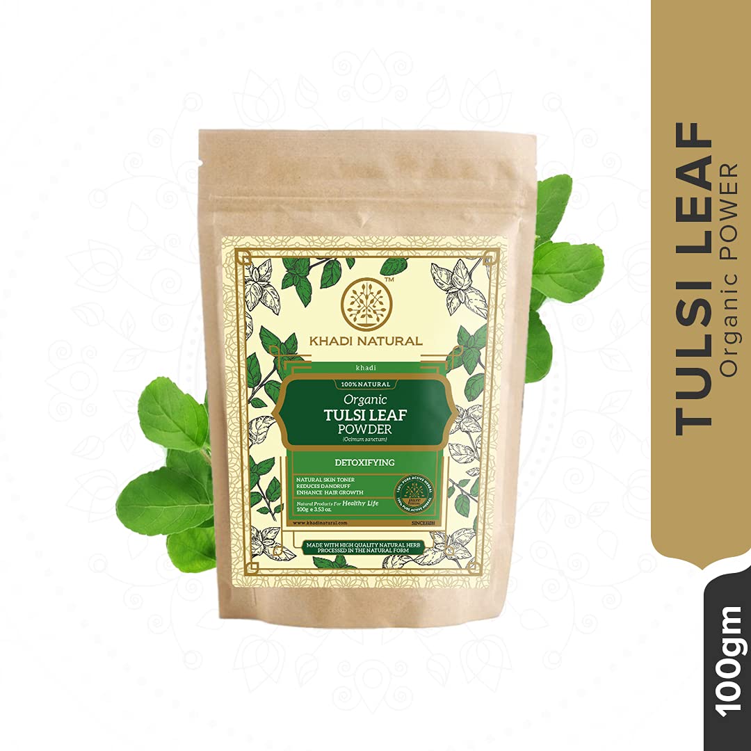 KHADI NATURAL Tulsi Leaf Organic Powder Pack of 2 (2x100gm) 200gm