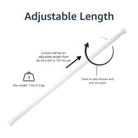 Basics Tension Curtain Rod, 36-54