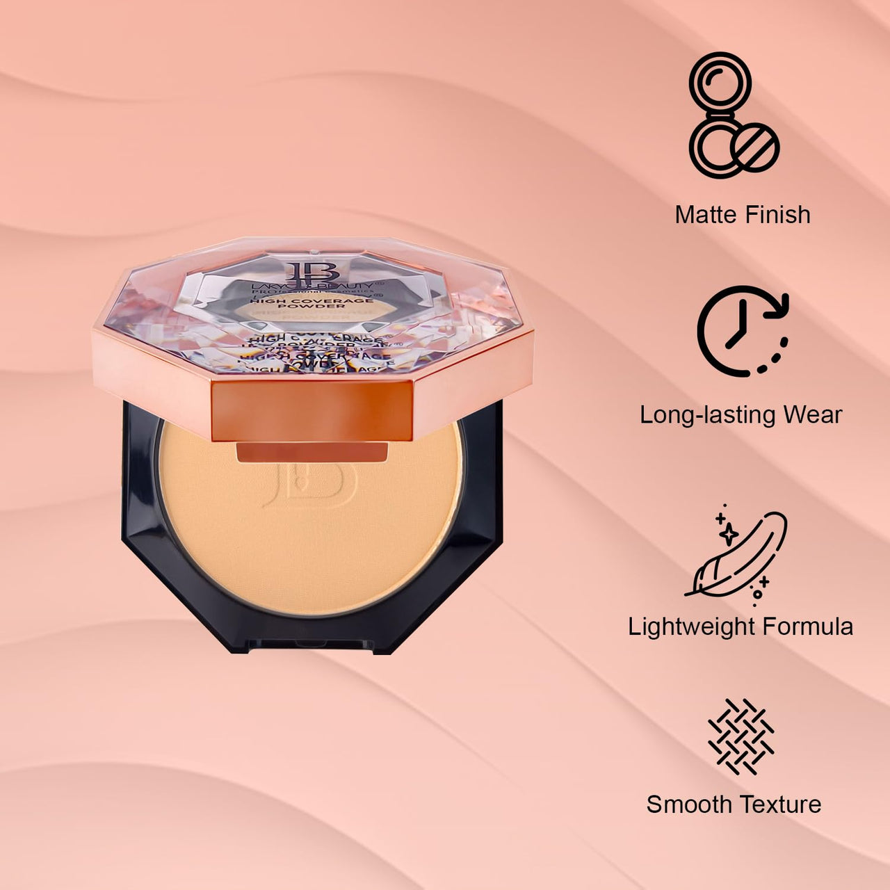 Lakyou Beauty Diamond High Coverage Compact Powder 15g | Full Coverage | Matte Finish | Pore-Minimizing | SPF 30 | Long-Lasting | Lightweight | Oil-Control | Portable (04(Natural Nude), 15g)