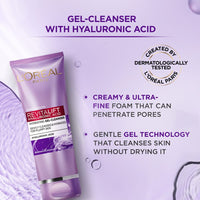 L’Oréal Paris Hydrating Gel Cleanser, Gentle facewash, Cleanses Impurities & Makeup Residue, Revitalift Hyaluronic Acid, Pack of 2, 2x100ml