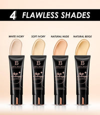 Lakyou Beauty High Coverage Foundation Cream | Waterproof Base | Light Weight | Long Lasting | Shade-02(Soft Ivory) | 160ml | Pack Of 2