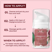 TYC - TRUST YOUR CHOICE Depigmentation Gel with 4% AHA and Papaya Enzymes, Reduces Pigmentation, Dark Spots, and Acne Marks, Glass Skin Effect, For Unisex, Pack of 1 (50 ml)