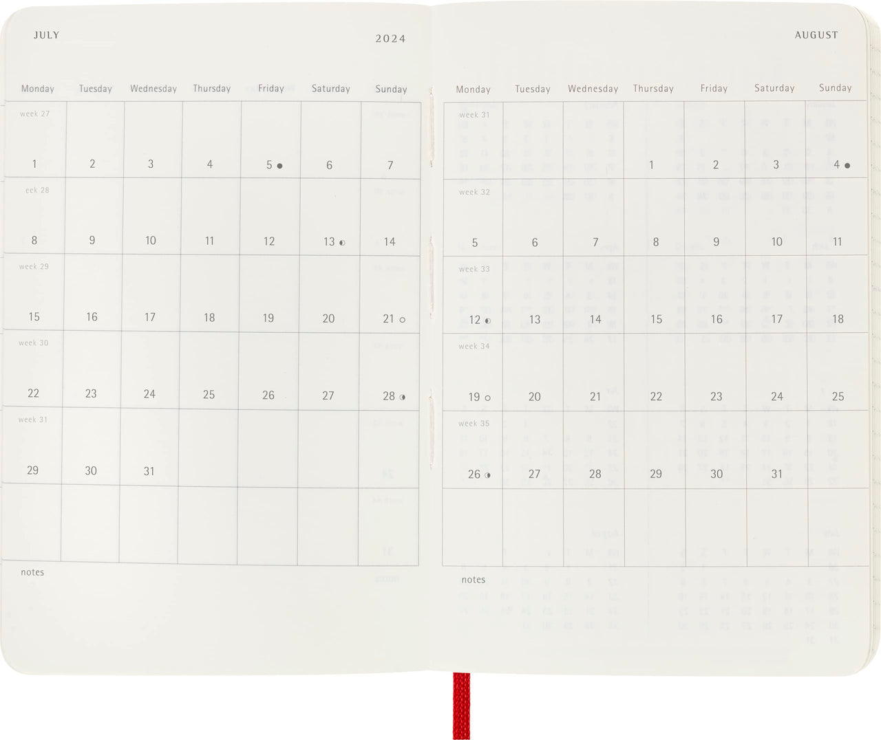 Moleskine Classic 18 Month 2023-2024 Weekly Planner, Soft Cover, Pocket (3.5" x 5.5"), Scarlet Red