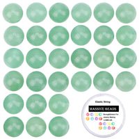 100Pcs Natural Crystal Beads Stone Gemstone Round Loose Energy Healing Beads with Free Crystal Stretch Cord for Jewelry Making (Green Aventurine, 8MM) Green Aventurine