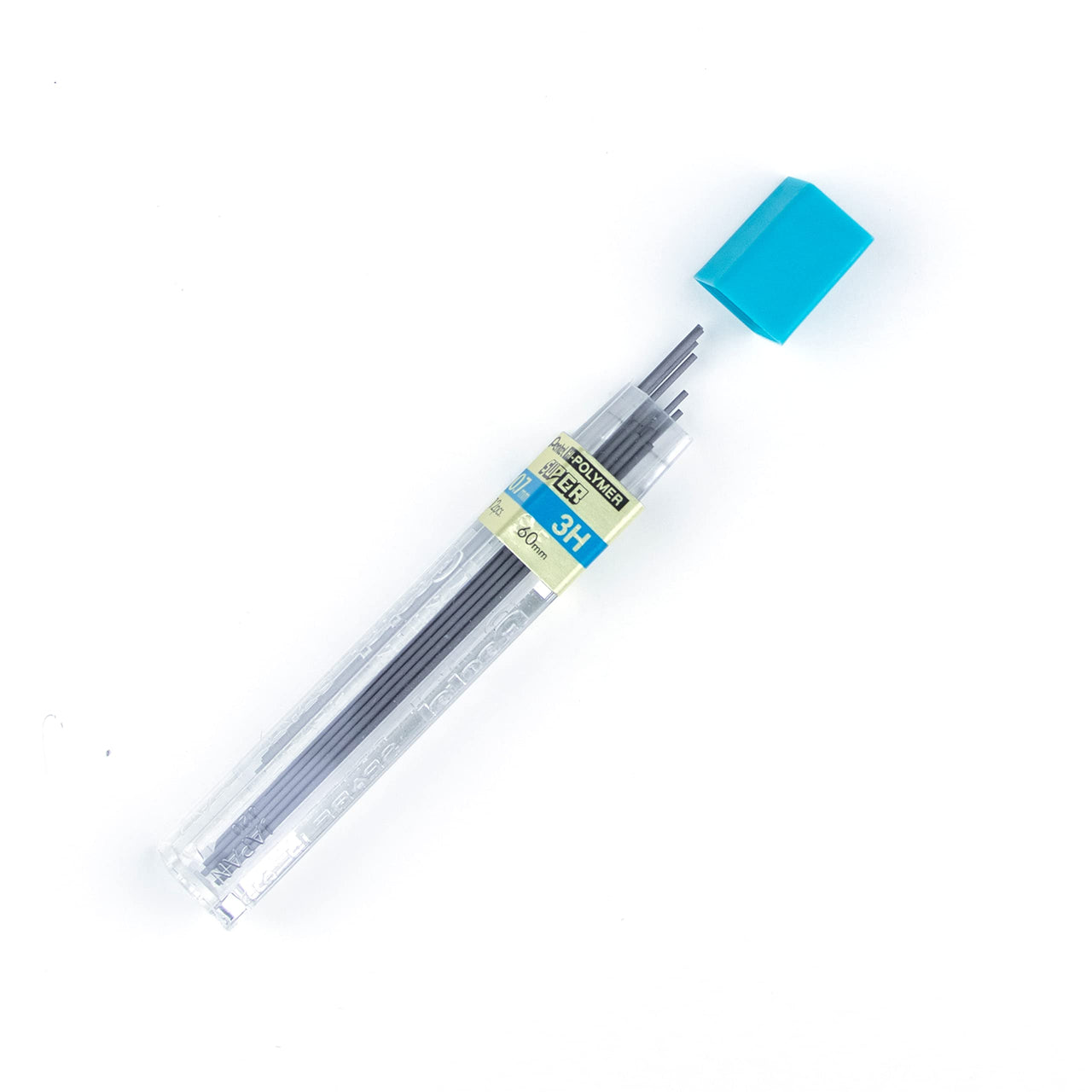 Pentel Super Hi-Polymer Lead Refill, 0.7mm Medium, 3H, 144 Pieces of Lead (50-3H), Gray