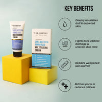 Dr. Sheth's 4.4% Shea Butter & 0.5% Amino Acid Multitasking Face Cream (Vegan) with 1% Niacinamide, 1% Octadecenoic Acid and Narcissus Extract, for Dryness, Damaged Skin, For All Skin Types, 50g