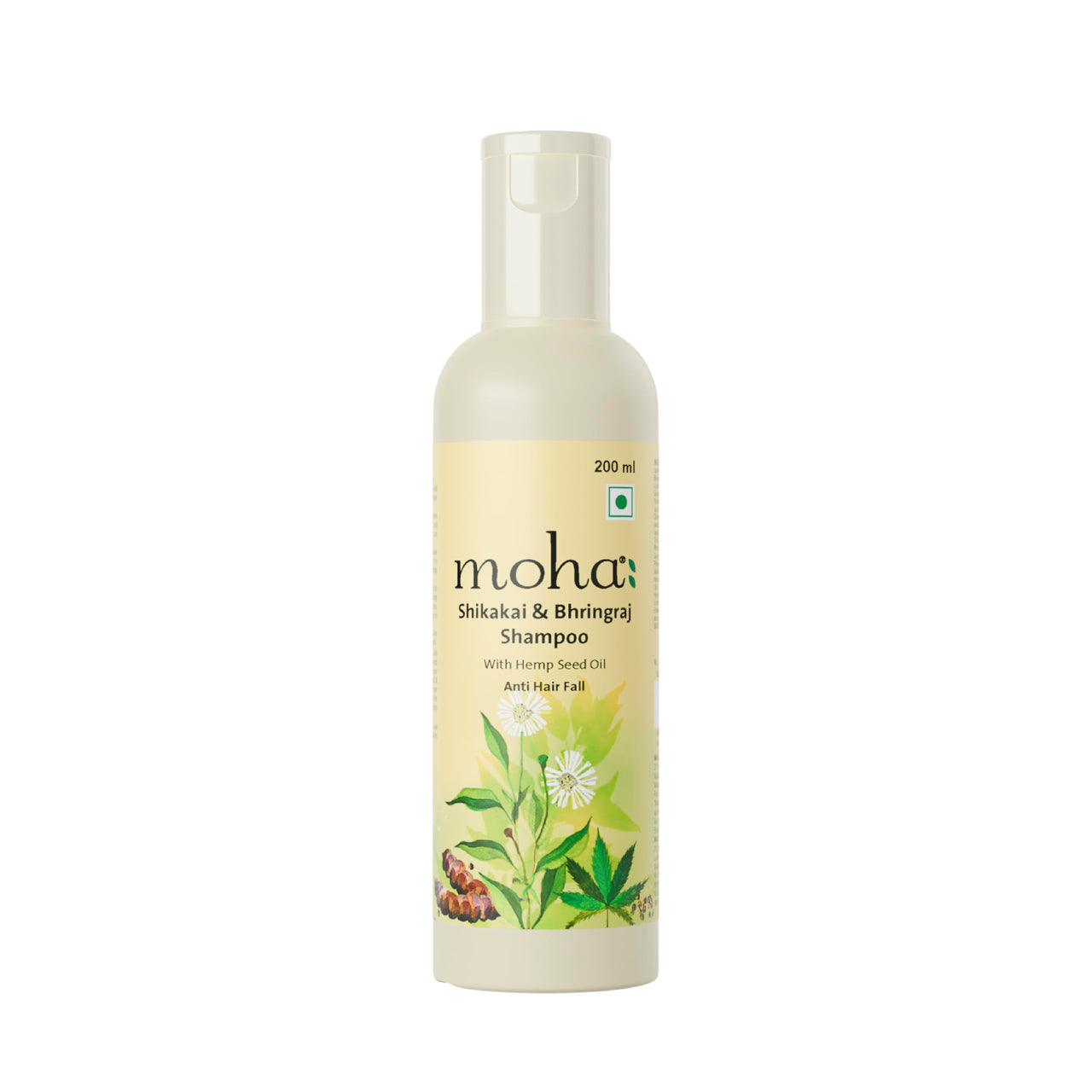 Moha Shikakai & Bhringraj Shampoo | Anti Hair Fall Shampoo with Hemp Seed Oil | 200 ml