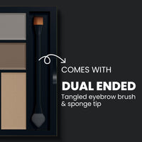 Seven Seas The Way Eye Want Eyebrow Palette | Travel Friendly | Easily Blendable | With Dual Ended Eyebrow Brush and Sponge (Shade-02, 11.5g)