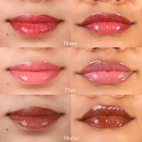 Tint Cosmetics Set of 3 Lipgloss, Honey, Pixie Dust & Berry Pink, Non Sticky, Hydrating, Light Weight, Long Lasting, High Shine & Soft Natural Liquid Lip Gloss For Girls & Women (2.5ml Each)