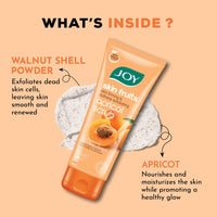 Joy Apricot & Walnut Face & Body Scrub for Blackheads Removal (200gm) | Exfoliating Scrub For All Skin Types | Removes Tan & Dead Skin | 100% Vegan & Gentle on Skin