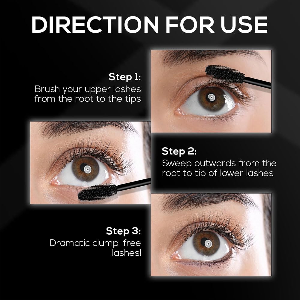 RENEE Volumax Mascara Black 10ml | Quick Dry, Waterproof, Long Lasting Weightless Formula | Volumizes, Lengthens & Conditions the Lashes With Intense Color | 360 - Degree Wand for Clump Free Application