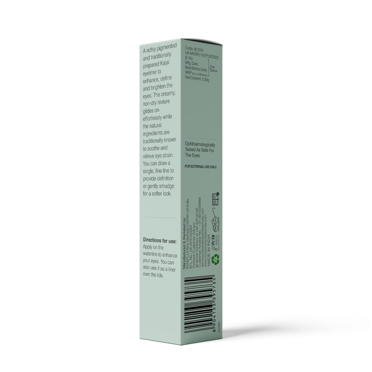 Forest Essentials Earth Brown Gulaab Khaas Kajal Pencil, Matte Finish (0.3G)