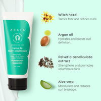 Arata Curl Leave-In Conditioner For Dry, Frizzy, Wavy, Curly Hair | Light Weight | Enhances Natural Curl Texture | Adds Shine & Moisture | Cg Friendly | No Sulphate, Paraben, Silicone | 100Ml,1 Count