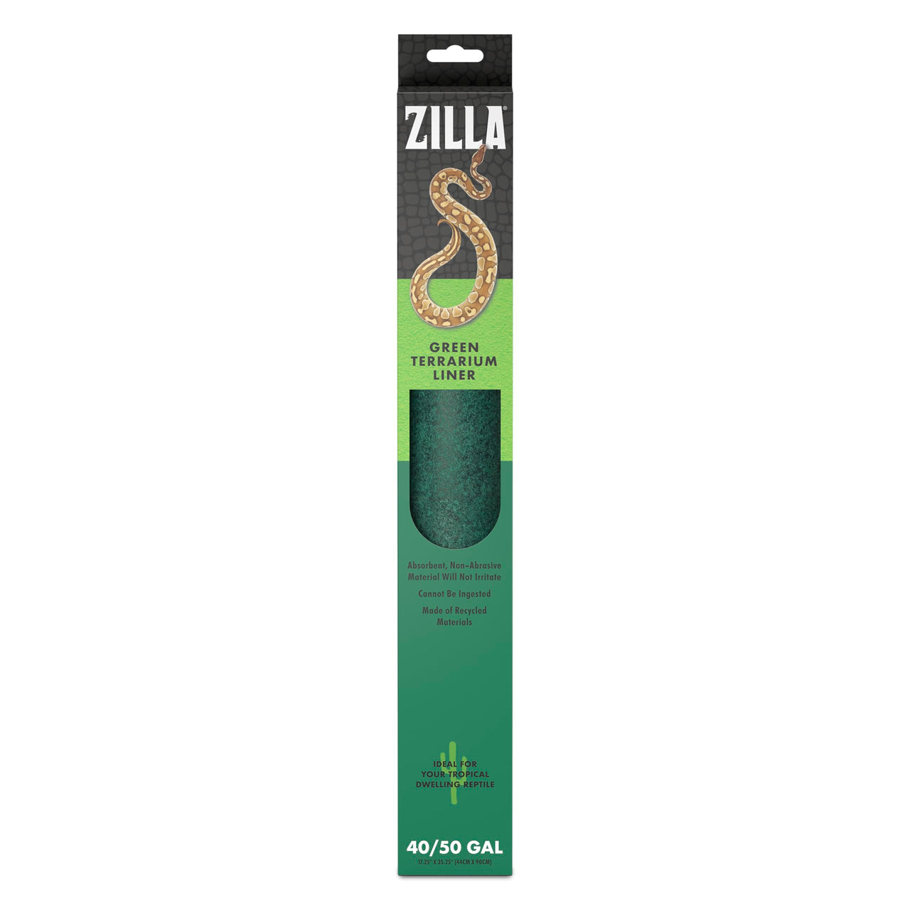 Zilla Reptile Terrarium Floor Liners Green 30BR/40BR/50/65 Gallon, 17.25" x 35.25" 17.25" x 35.25"