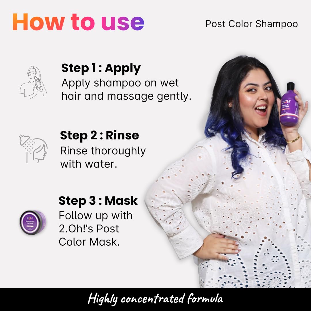 2.Oh! Italian Post Color Shampoo with Color Protect Complex | Daily Use Shampoo for Coloured Hair with pH 4.5 | Anti Frizz Shampoo for Color Treated Hair | Colour Protect Shampoo for Women and Men