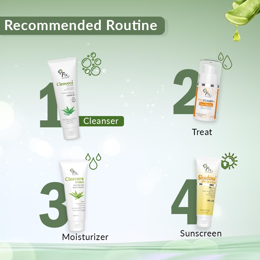 Fixderma Cleovera, Aloe Vera Face Wash with Vitamin E | Aloe Vera Gel for Face | Face Wash & Face Cleanser | Face Wash for Dry Skin (All Type Skin) | Face Wash for Women & Men - 75g