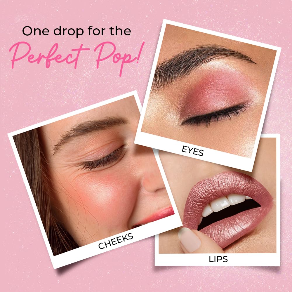 Just herbs Halo Glow Drop Blush Mango Butter + Rice Starch, Weightless Creamy Liquid Blush 10 ml (What A Melon)