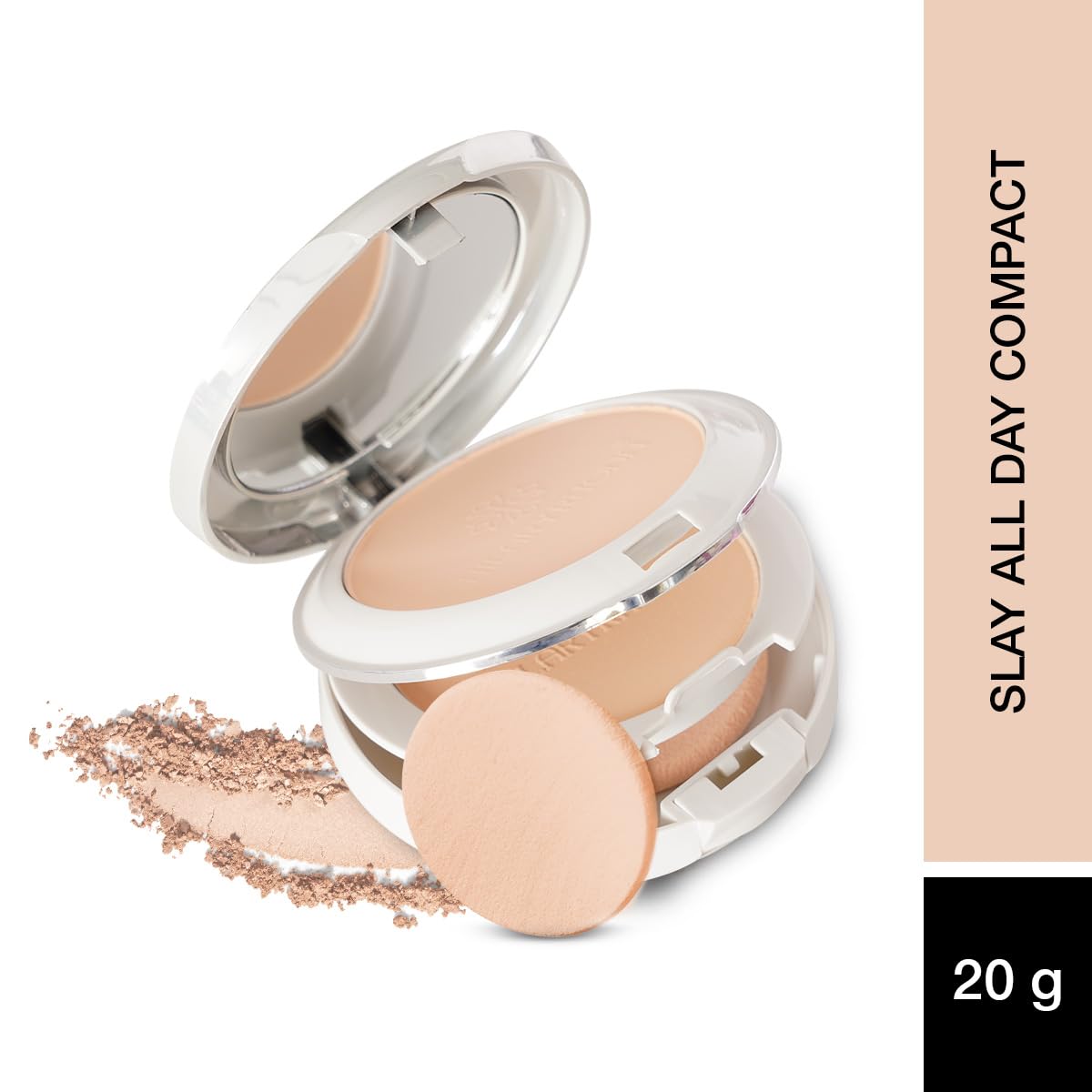 Hilary Rhoda Ivory Slay All Day Compact | 2 In 1 Compact | Matte & Shimmer Finish Compact | 9 To 9 Stay Compact | Moisture-Infused Compact | Compact With Sponge | Weightless Formula | 20G