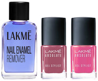 Lakmé Absolute Gel Stylist Vintage Romance & Lakmé Nail Color Remover, 27ml & Lakmé Absolute Gel Stylist Nail Color|| Pink Date|| 12ml