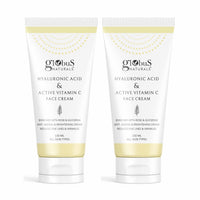 Globus Naturals Hyaluronic Acid & Vitamin C Anti Ageing Face Cream, Enriched with Rose & Glycerine, Skin Lightening & Brightening Formula, 100 ml, Pack Of 2