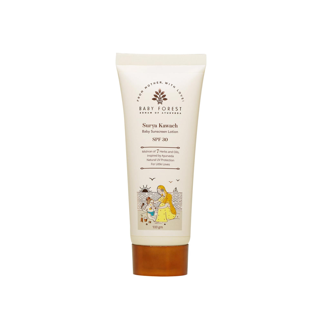 Baby Forest Surya Kawach Baby Sunscreen Lotion | Kids Sunscreen with SPF 30 | Paraben Free | Kids Sunscreen Lotion for Summer | Ideal for 1-8 yrs | 100 gm