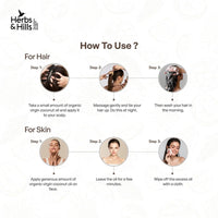 Herbs & Hills Coconut Hair Oil 300ml | Coconut Milk and AnaGain for Strong & Shiny Hair | Oil For Hair Fall, Strength, Damage, Thinning | Healthy, Nourished Hair