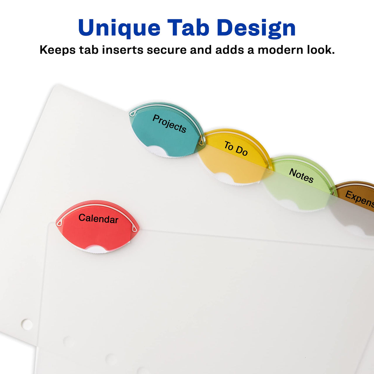 Avery Insertable Style Edge Plastic Mini Dividers for 3 Ring Binders, 5.5" x 8.5", 5-Tab Sets, Multicolor, 4 Binder Divider Sets (21118)