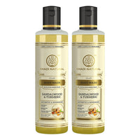 Khadi Natural Sandal & Turmeric Body Wash | Body Wash for Healthy & Clear Skin | Body Wash for Reducing Tanning | Paraben & SLS Free | Suitable for All Skin Types| Pack of 2| (210 * 2) (420 ml)
